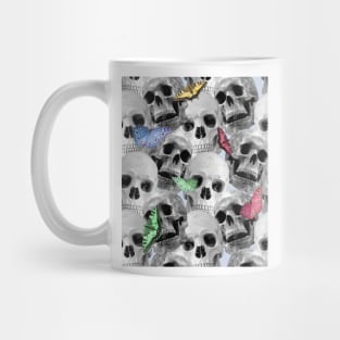 Skull Butterfly, Skulls And Rainbow Butterflies Mug